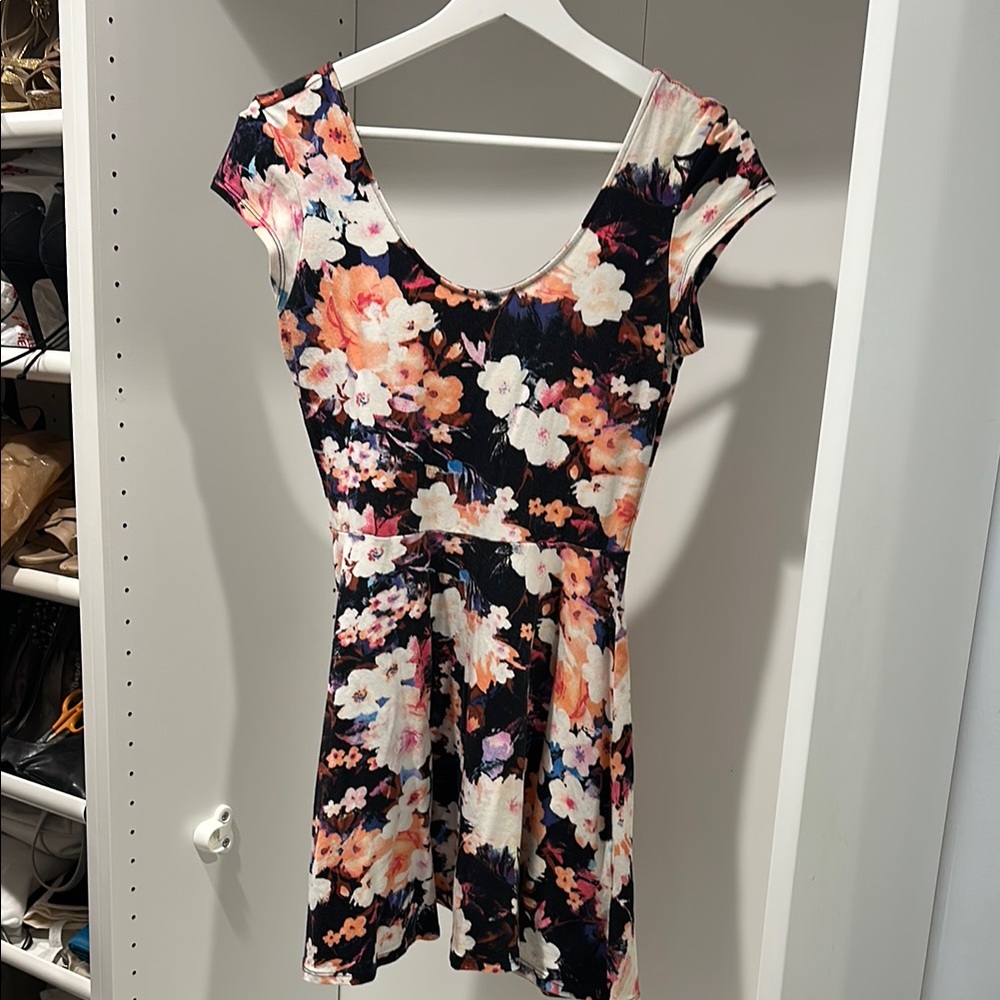 Kimchi Blue Pink and Orange Fit and Flare Mini Dress